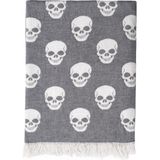 Barine Skull Koltuk Şalı Siyah Throw Tek Kişilik Battaniye 130 x 170 cm - Standart