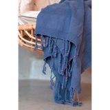 Barine Star Pamuk Koltuk Şalı Denim Rengi 140x170