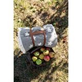 Barine Taşıma Kemerli Peluş Kaplı Çift Yüzlü Yıldız Jakarlı Koltuk Şalı / Battaniye Gri - 130 x 170 cm