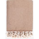 Barine Wool Herringbone Koltuk Şalı Camel - 120 x 170 cm