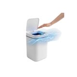 Barinoska Akıllı Çöp Kovası, 20 Litre, Beyaz, Otomatik Sensörlü, UV Hijyen Teknolojisi, Sessiz Kapak, Temassız Açılma, Mutfak ve Banyo