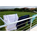Barış Balkon Çamaşır Kurutma Askılığı Yuvarlak Küpeşte + Çamaşır Ipi 1.kalitekalın Tip