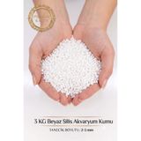 Barış bazalt doğaltaş 3 KG Beyaz Silis Akvaryum Kumu 2-3 mm Doğal Beyaz Taban Kumu Akvaryum Dekor Kumu-Kalsiyum Karbonatlı Kum