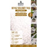 Barış bazalt doğaltaş Beyaz Dolomit Taşı 1-2 cm 6 KG - Dolomit Taşı Doğal Dekoratif Bahçe Saksı Teraryum Akvaryum Taşı