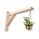 Barış Dizayn Doğal Ahşap Duvar Saksı Kafes Askısı Raf Ayağı Dayanıklı 35x25cm (12kg Kapasite)