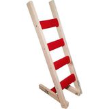 Barış Dizayn Doğal Ahşap Duvara Veya Yere Kedi Merdiveni Kedi Tırmalaması Katlanabilir Sağ Sol Uyumlu 85 cm - Kırmızı - Ahşap
