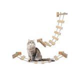 Barış Dizayn Doğal ahşap halatlı ipli kedi merdiveni kedi köprüsü duvar yürüyüş yolu kedi oyunu (75cm)