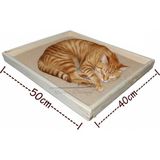 Barış Dizayn Doğal Ahşap Ortopedik Wellsoft Peluş Kedi Yatağı Yer Yatağı 40X50CM (2 Renk) - Kahverengi