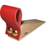 Barış Dizayn Premium Bej(Krem) Deri Kapı Altlığı Kapı Stoperi Stopper Kapı Durdurucu (1 Adet) - Kırmızı