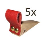 Barış Dizayn Premium Kırmızı Deri Kapı Altlığı Kapı Stoperi Stopper Kapı Durdurucu (5li Paket)