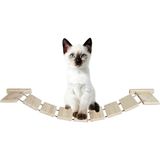 Barış Dizayn Sık Döşemeli Ipli Doğal Ahşap Kedi Merdiveni Köprüsü Duvar Yürüyüş Yolu Parkur 100 cm - Ahşap Rengi