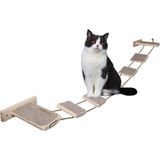 Barış Dizayn Tırmalama Halısı Kaplı Ipli Kedi Merdiveni Kedi Köprüsü Duvar Yürüyüş Yolu Parkur (120CM) - Kahverengi