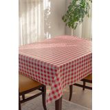 Barış Home Collection Astarlı Silinebilir Hijyenik Kare Ekose Desen Muşamba Pvc Masa Örtüsü 107-1