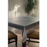 Barış Home Collection Lüks Silinebilir Hijyenik Hasır Desen Şeffaf Kaplama Pvc Muşamba Masa Örtüsü