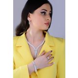 BARIŞ TAKI Kadın 925 Ayar Gümüş Salkım 5 Sıra Kemer Su Yolu Düğün Seti