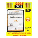 Barış Yayınları Ayt İlk 10 Soru Konu Denemeleri 19 Deneme Tablet Kalem Matematik Başarı Denemesi