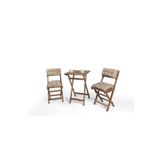 BarışAhşap Sırt ve Oturak Minderli Balkon Bahçe Teras Ahşap Bistro Set
