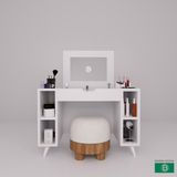 Barisbo Design Makyaj Masası Bölmeli Ve Açık Raflı - Beyaz