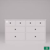 Barisbo Design Modern Şifonyer 8 Çekmeceli Beyaz MDF Malzeme ile Geniş Depolama Alanı 140x50x85 cm
