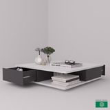 Barisbo Design Orta Sehpa Çekmeceli Geniş Depolama - beyaz&antrasit