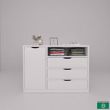 Barisbo Design Şifonyer Kapaklı Çekmeceli Çok Amaçlı - Beyaz