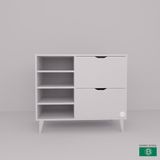 Barisbo Design Şifonyer Raflı Ve Çekmeceli Çok Amaçlı Dolap Geniş Depolama Alanı - Beyaz