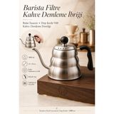 Barista Filtre Kahve Demleme Ibriği 1 Litre (1000 Ml) - Hassas Akışlı Gooseneck Drip Kettle V60 Kahve Demleme Demliği Bulut Tasarım Paslanmaz Çelik 72 - Acı Kahve