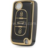 Barkas Elektronik Citroen C2 C3 C4 C5 Ds3 Berlingo Jumpy Sustalı Nano Anahtar Kılıfı 3 Buton Siyah