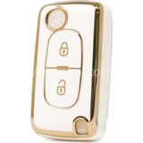 Barkas Elektronik Peugeot 207 308 406 407 3008 5008 607 Partner Sustalı Nano Anahtar Kılıfı 2 Buton Beyaz