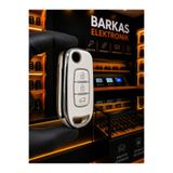 BARKAS ELEKTRONİK Renault Clio 5 Megane 4 Captur Taliant Express Kadjar Symbol Sustalı Nano Anahtar Kılıfı Beyaz Gümüş