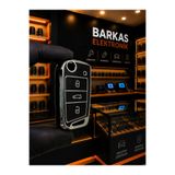 BARKAS ELEKTRONİK Skoda Octavia Rapid Fabia Kamiq Karoq Kodiaq Scala Sustalı Anahtar Kılıfı Siyah Gümüş