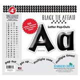 Barker Creek Mektup Pop-Çıkışları, 4" Siyah Kravat İlişkisi, Bülten Panoları, Dinlenme Odaları, Resepsiyon Alanları, İşaretler, Ekranlar ve Daha Fazlası için Şık Siyah Tasarımcı Mektupları! 4", Set