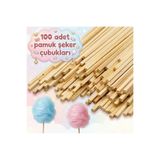 BarkoFix 100 Adet Ahşap Pamuk Şeker Çubuğu Pamuk Şeker Servis Çubuğu 30cm Uzunluk Pamuk Şeker Çubuk cotton ca