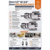 BarkoFix 2’ Li Set Iç Dış Plastik Boru Diş Açma Seti 1/2 ve 3/4 Inç Pvc Boru Pafta Klavuz 20MM 25MM Pprc - 000-Siyah