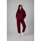 BARLİZ Kadın 3 İplik Oversize Basic Baskısız Kapşonlu Kanguru Cep Jogger Kadın Eşofman Takımı