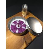 Barlomood Handcrafts Doğal Soya Wax Dekoratif Teneke Mum (Papatya) - 1 Adet