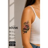 Barly Yılanlı Gül Mini Geçici Dövme Tattoo