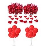 BARN MEMBERS Tealight Kalpli Mum 50 Adet Balon Standı Kuru Gül Konsept Set