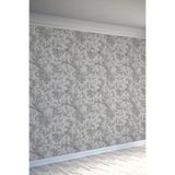Barok Çiçek Desenli Modern Klasik Tarz Tekstil Duvar Kağıdı, 150 x 100