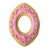 Barok Desenli Oval Şekilli Silikon Pasta ve Seker Hamuru Kalibi 27x18x2 cm