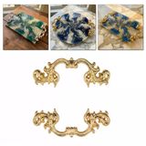 Barok Desenli Vintage Stil Lüks Tepsi ve Sunum Kulpu 9 CM (2 Adet) Gold