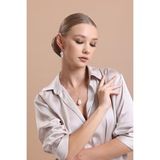Barok Doğal İnci Küpe Kolye İkili Set (Beyaz)