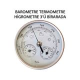 Barometre-termometre-higrometre 3'ü Bir Arada Krom Renk