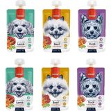 Baron Pet Wanpy Köpek Et Ezmesi 3 Çeşit Karma 90 gr x 6 Kuzu Ördek Biftek