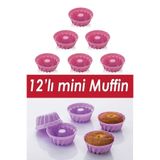 Baroness 12 Li Silikon Renkli Muffin Kek Kalıbı