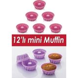 Baroness Mini Silikon Muffin Yanmaz Kek Kalıbı 12 Li - Standart - 26 x 26 x 7 cm