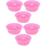 Baroness Silikon 6 Lı Göbekli Muffin Mini Kek Kalıbı (Pembe) - 26 x 26 x 7 cm