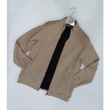 Baros Slim Fit Erkek Fermuarlı Triko Ceket - Krem