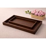 Barotti Bambu Ikili Tepsi Seti, Servis & Sunum Tepsisi | 20×30 cm – 35×25 cm, Acı Kahverengi (Koyu Ton)