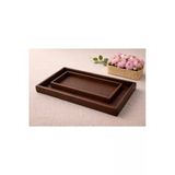 BAROTTİ Bambu İkili Tepsi Seti, Servis & Sunum Tepsisi | 20×30 cm – 35×25 cm, Koyu Ton Kahverengi-Akasya